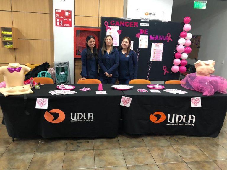 Estudiantes de Enfermaría participan en actividades orientadas a concientizar sobre el cáncer de mama en la ciudad de Concepción