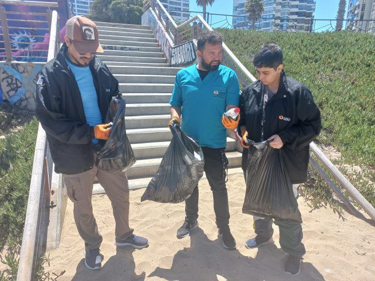 Vinculación con el Medio y Medicina Veterinaria de Campus Los Castaños lideran limpieza de playa en Viña del Mar en conjunto con municipio y Codexverde