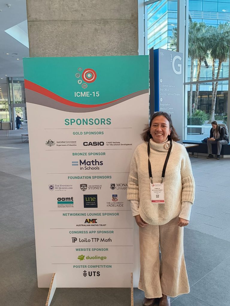 Pamela Reyes, académica investigadora de Pedagogía en Educación Básica, expuso en el Congreso Internacional de Educación Matemática ICME 15 en Sidney, Australia