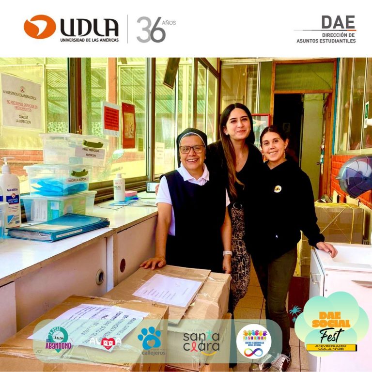 Estudiantes de Sede Santiago entregan donaciones recaudadas en el 36 aniversario de UDLA