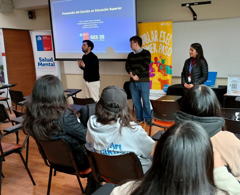 DAE de Sede Viña del Mar de UDLA realiza jornada de prevención del suicidio junto a la Seremi de Salud