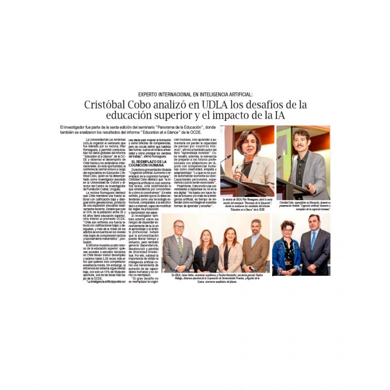 Cristóbal Cobo analiza en UDLA los desafíos de la educación superior y el impacto de la IA