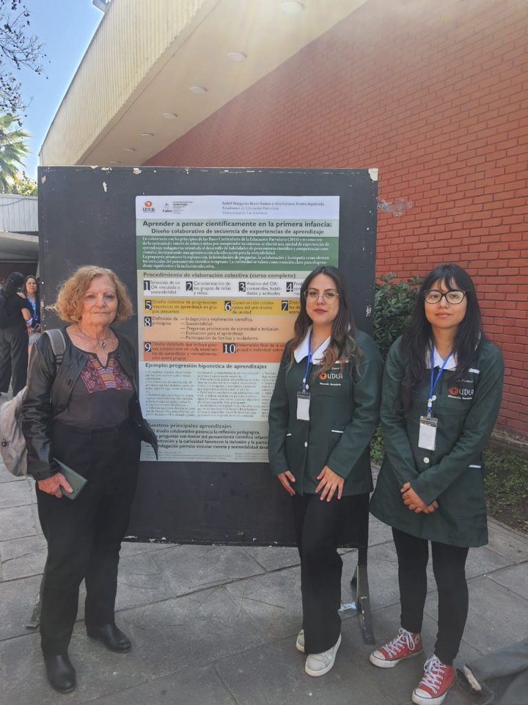 Estudiantes de Educación Parvularia UDLA junto a académicas durante su participación en el Congreso de Didácticas de la Educación Infantil en la UMCE.