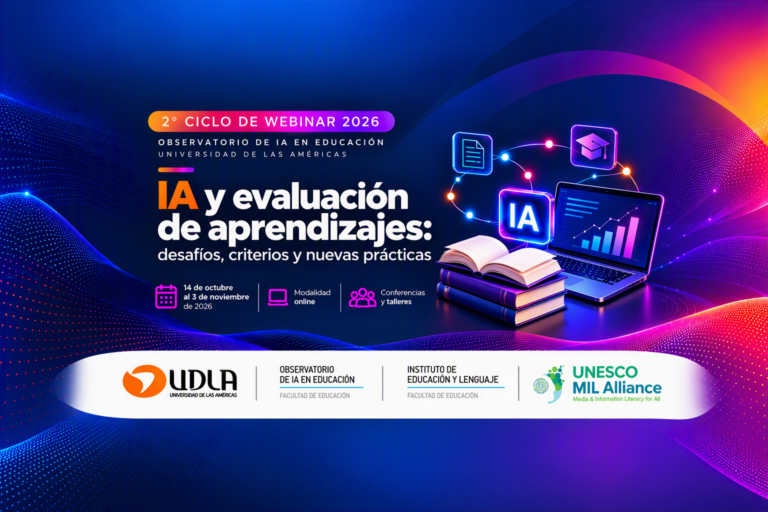 Con conferencia de la Directora de Auditorías Académicas de UDLA comienza el segundo ciclo de webinars sobre IA y evaluación de aprendizajes del ObIA-Educ